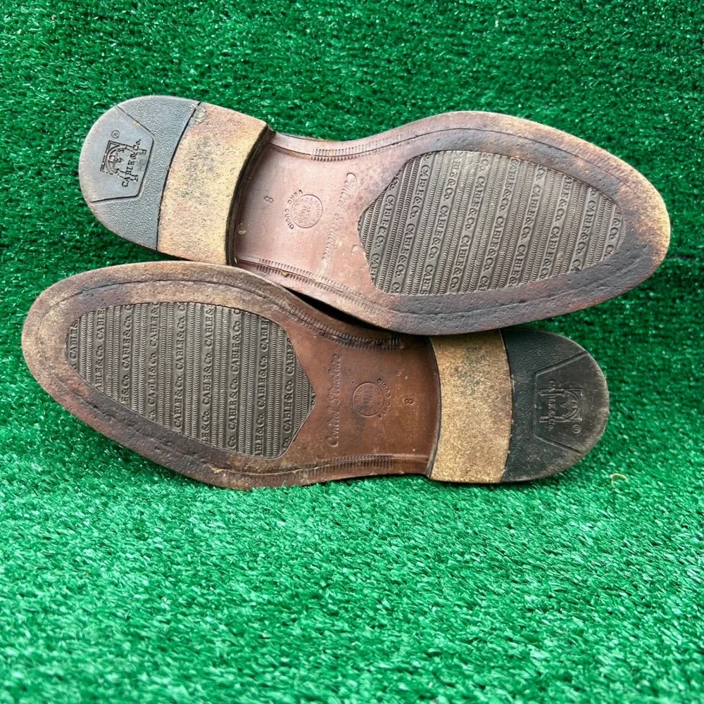Cable & Co Mens Tan‎ Brown Leather Cap Toe Oxford Dress Shoes Made in Italy 8 D